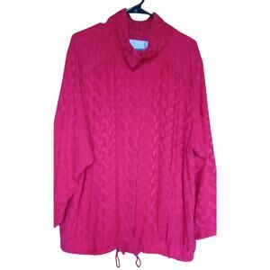 VTG Bobbie Burns Red Silk Bomber Jacket Women's 2X Ski Designer 90s Old Money